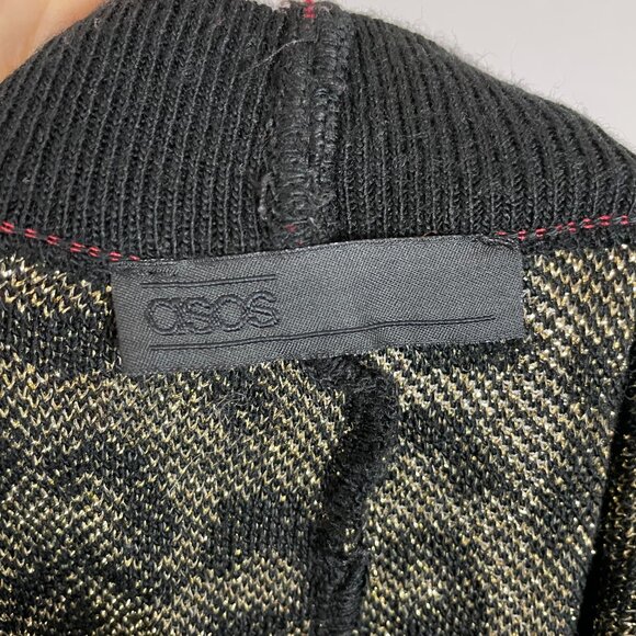 ASOS Track Pants Leopard Print Metallic Women‎ Size Medium Long Tall Knit Lounge - Picture 3 of 11